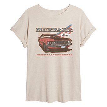 Juniors' Ford Mustang American Thoroughbred Oversized Tee