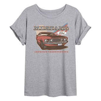 Juniors' Ford Mustang American Thoroughbred Oversized Tee
