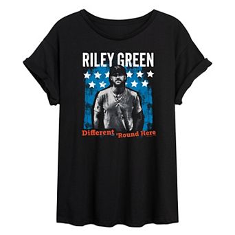 Juniors' Riley Green Different Round Here Oversized Tee