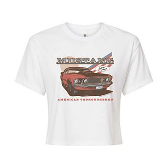 Juniors' Ford Mustang American Thoroughbred Cropped Tee