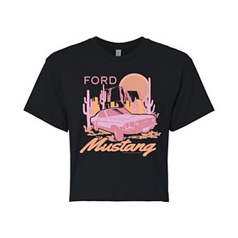 Juniors' Ford Mustang Cropped Tee
