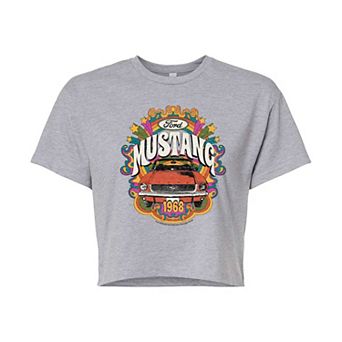 Juniors' Ford 1968 Mustang Cropped Tee