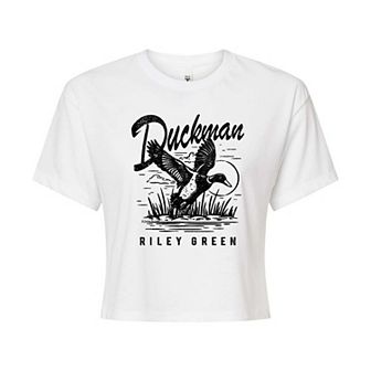 Juniors' Riley Green Duckman Cropped Tee