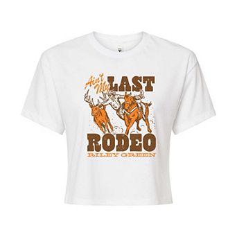 Juniors' Riley Green Last Rodeo Cropped Tee