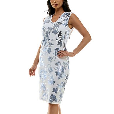 Women's Nina Leonard Foil Sheath Dress