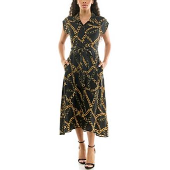 Women's Nina Leonard Collared Button Front Dress