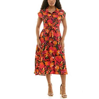 Women's Nina Leonard Collared Button Front Dress