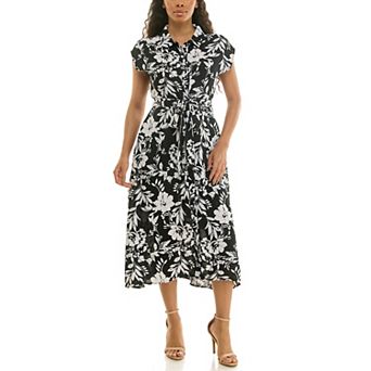 Women's Nina Leonard Collared Button Front Dress
