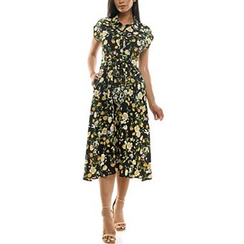Women's Nina Leonard Collared Button Front Dress