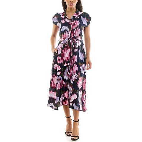 Женские платья Nina Leonard Women's Nina Leonard Collared Button Front Dress