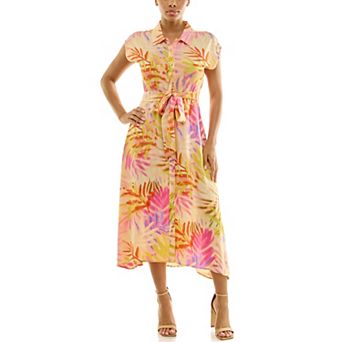 Women's Nina Leonard Collared Button Front Dress