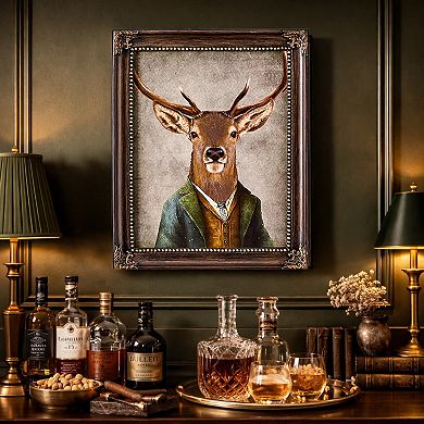 American Art Décor Deer John Ornate Framed Bar Wall Decor