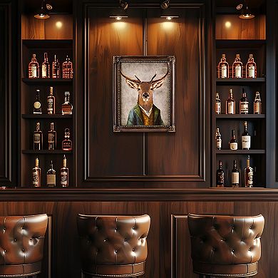 American Art Décor Deer John Ornate Framed Bar Wall Decor
