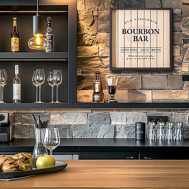 American Art Décor Framed Good Times Bourbon Bar Wall Decor