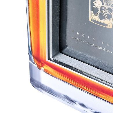 American Art Décor 2-Piece Whiskey Bottle and Glass Tumbler Photo Frame Set