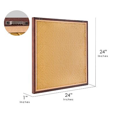 American Art Décor Embossed and Framed Gold Tile Bar Wall Decor