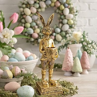 American Art Décor The Fox and Rabbit Gold Resin Tabletop Bar Decor