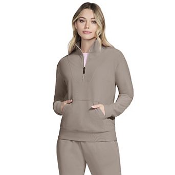Women's Skechers® GO LUXE Rib Fleece-Lined Quarter-Zip Pullover