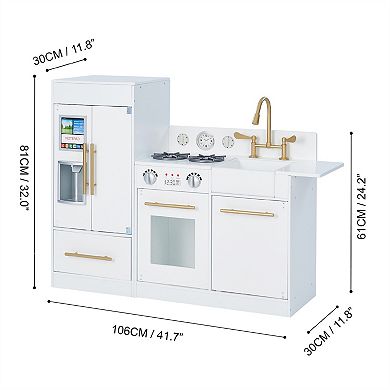 Teamson Kids Little Chef Charlotte 2-Piece Modular Wooden Play Kitchen