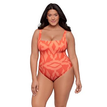 Women's S3 Swim Sculpting Square Neck Lace Back One-Piece Swimsuit