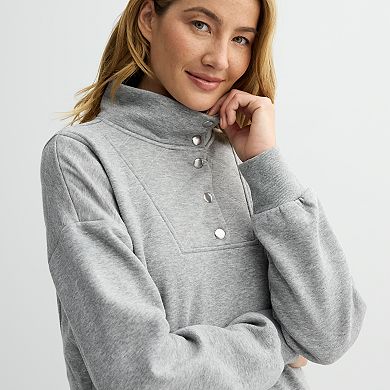 Women's Sonoma Goods For Life® Quilted Fleece Sweatshirt