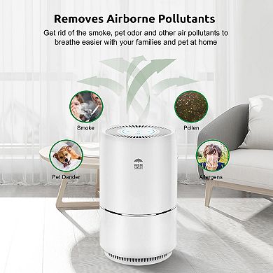 Hepa Air Filter Purifier For Home,covers Upto 1440 Sq Ft Room,remove 99.97% Smoke&dust, White