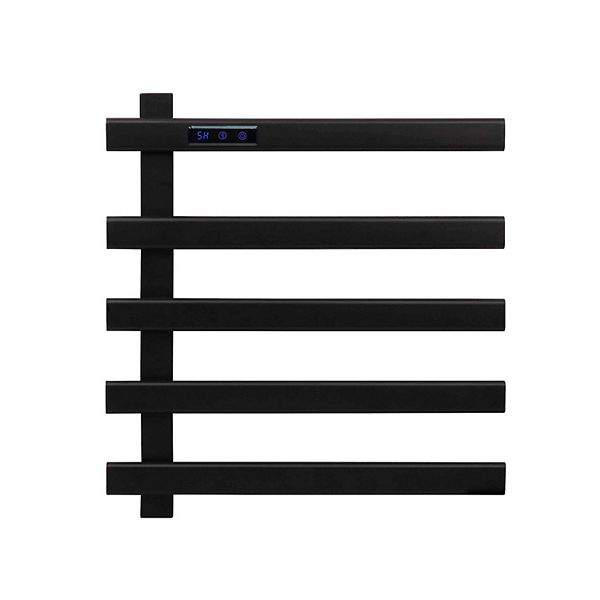 Electric Heated Towel Rack Wall Mounted Drying Rack, Stainless Steel Towel Warmer 5 Bars - White