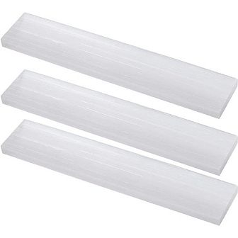 Selenite Rulers, Metaphysical Energy Drawing, Natural Cleansing & Protection 3 Pack, White