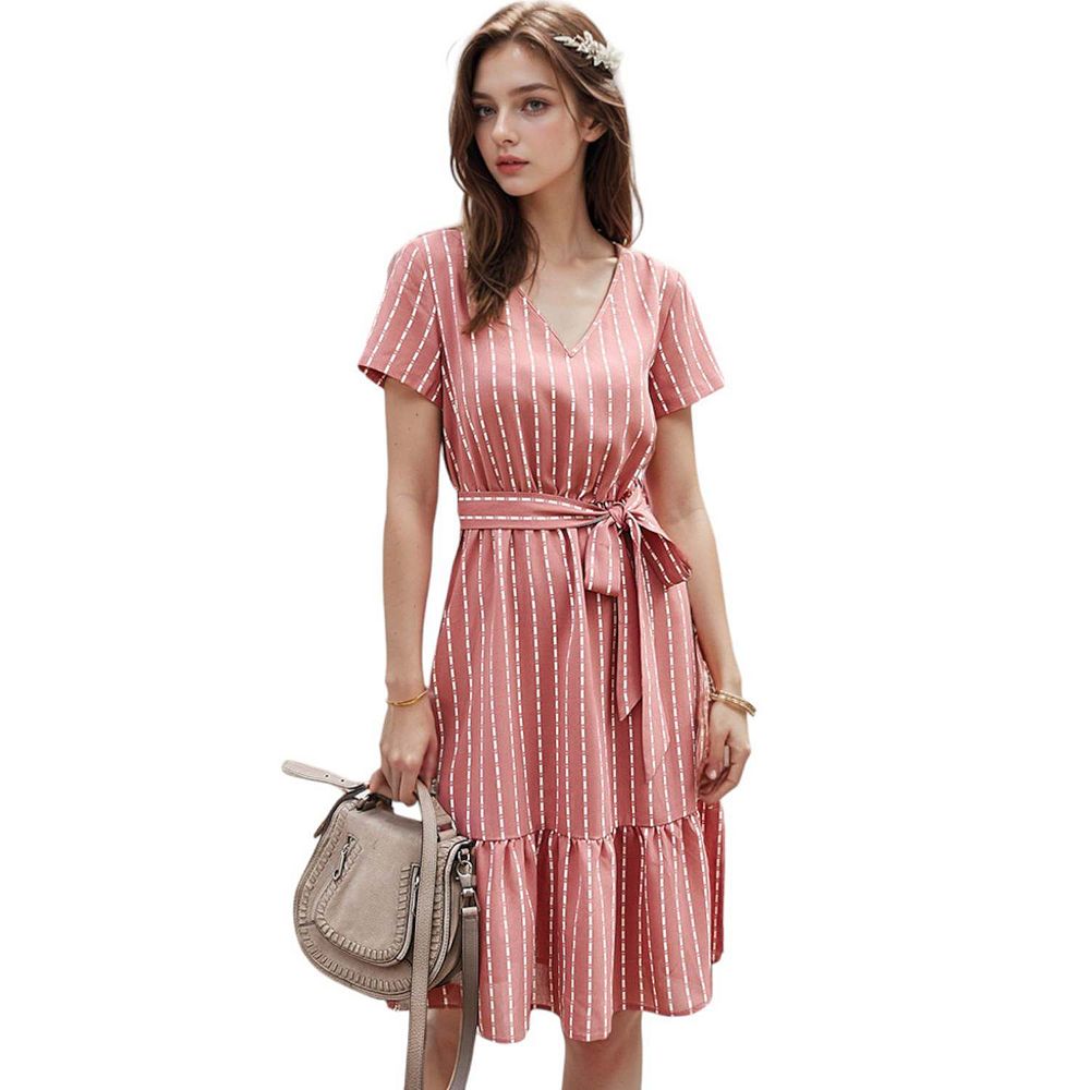Striped It's-a-Wrap Dress