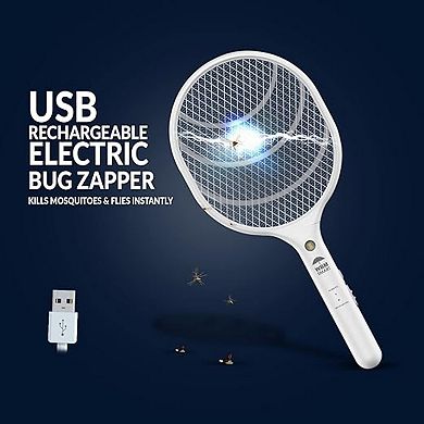 Wbm Smart Electric Fly Swatter Racket, Rechargeable Bug Zapper, Medium-2pk