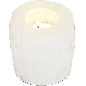 Selenite Crystal Candle Holder, Natural Healing Stone, Best For Occasional Gift  2 Lbs