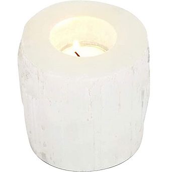 Selenite Crystal Candle Holder, Natural Healing Stone, Best For Occasional Gift  2 Lbs
