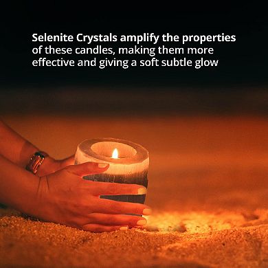 Selenite Crystal Candle Holder, Natural Healing Stone, Best For Occasional Gift 2 Lbs