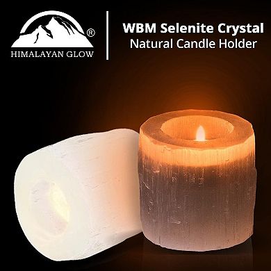 Selenite Crystal Candle Holder, Natural Healing Stone, Best For Occasional Gift    2 Lbs