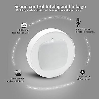 Wi-fi Motion Sensor, Detection Sensitivity Upto 9m Battery-powered, Led Indicator For Indoor