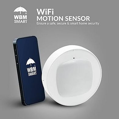 Wi-fi Motion Sensor, Detection Sensitivity Upto 9m Battery-powered, Led ...