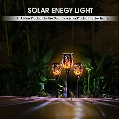 Wbm Smart Solar Lights, Waterproof Flickering Flame Lights For Yard, 43 Inches-pack Of 6