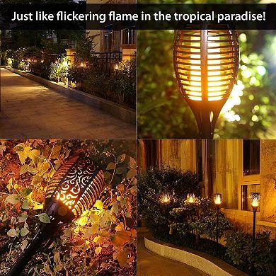 Wbm Smart Solar Lights, Waterproof Flickering Flame Lights For Yard, 43 Inches-pack Of 6