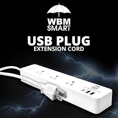 WBM Extension Cord Socket 5.9 Ft With 2 Usb and C Type Port - 2 pcs