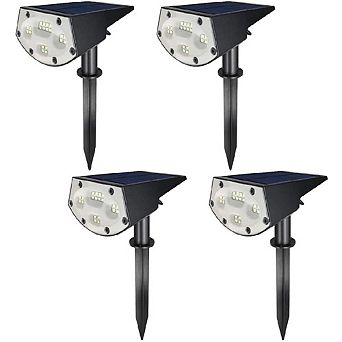 Wbm Smart Solar Spotlights, Waterproof 20 Leds, 2-in-1 Wireless Outdoor Lights, 4 Packs