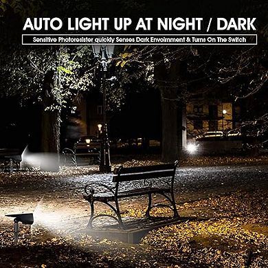 Wbm Smart Solar Spotlights, Waterproof 20 Leds, 2-in-1 Wireless Outdoor Lights, 4 Packs