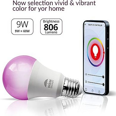 Led Light Bulb, Color Changing Night Lights - Compatible With Alexa And Bluetooth - 2 Pack