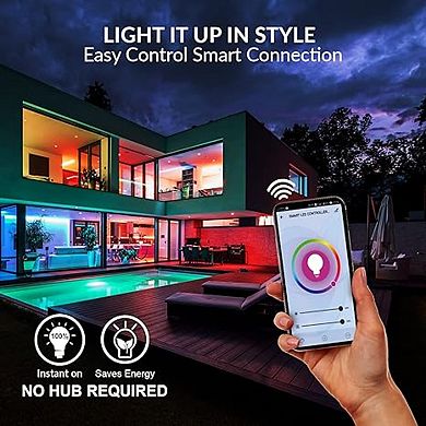 Led Light Bulb, Color Changing Night Lights - Compatible With Alexa And Bluetooth - 2 Pack