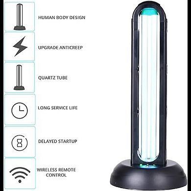 Wbm Smart Wi-fi Uv Light Sanitizer, 3-step Timing Remote, Kills 99% Of Germs Viruses, Black