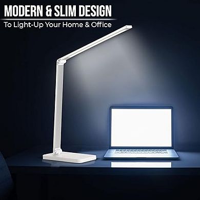 Led Table Lamp, Foldable Desk Lamp With Wireless Charger & Usb Port, 3-brightness Levels