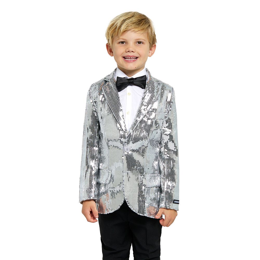 Boys 6-16 OppoSuits Sequin Silver Blazer