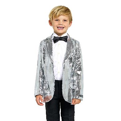 Boys 6-16 OppoSuits Sequin Silver Blazer
