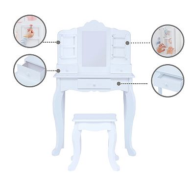 Teamson Kids Vanity Table & Stool with Storage