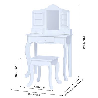 Teamson Kids Vanity Table & Stool with Storage