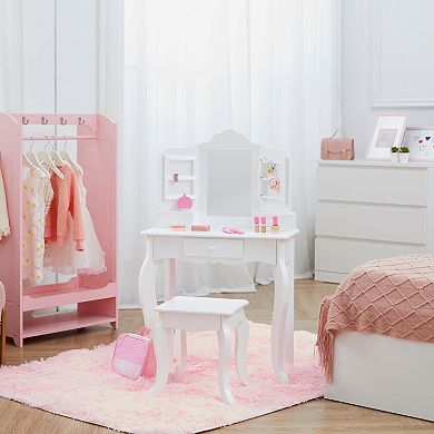 Teamson Kids Vanity Table & Stool with Storage